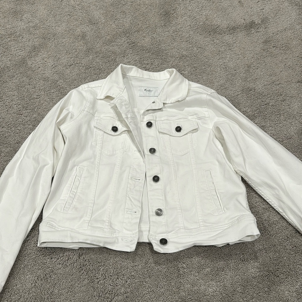KanCan white denim jacket